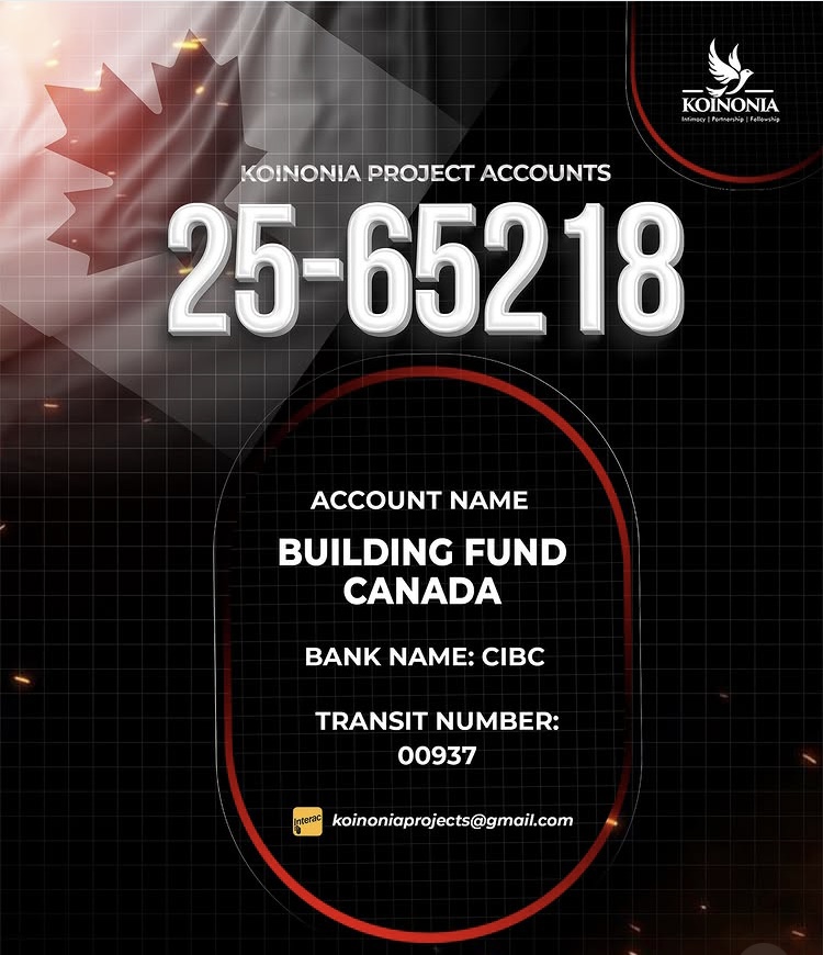 Ministry Account Details from Canada