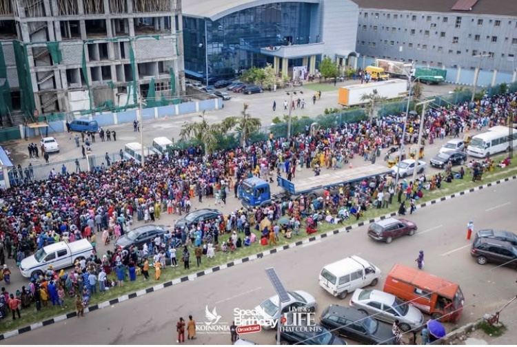 Crowd waiting