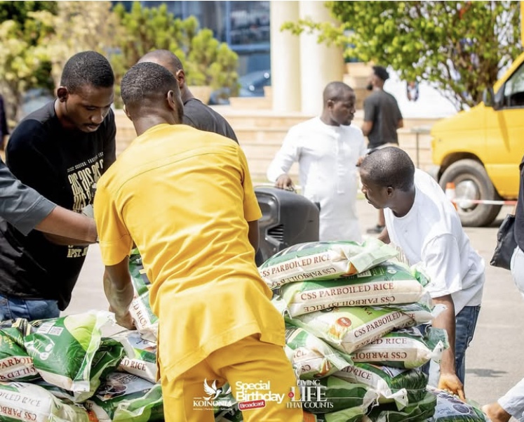 Bags of Rice for distribution