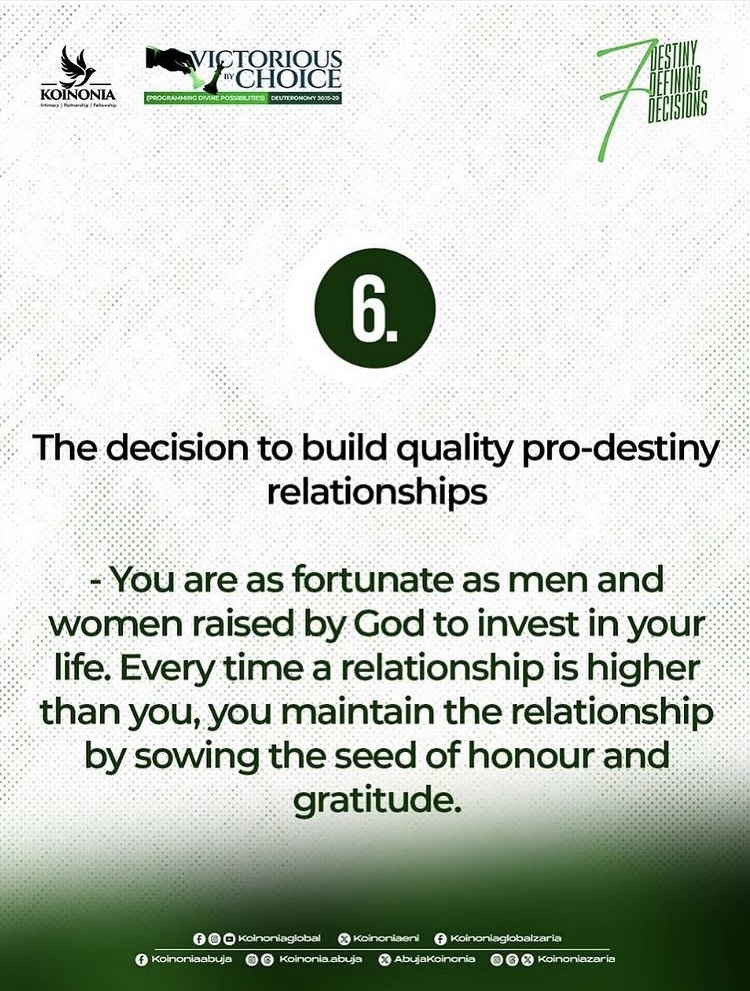 The 6th destiny-defining decision
