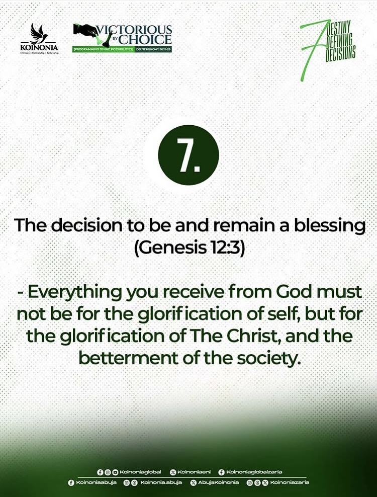 The 7th destiny-defining decision