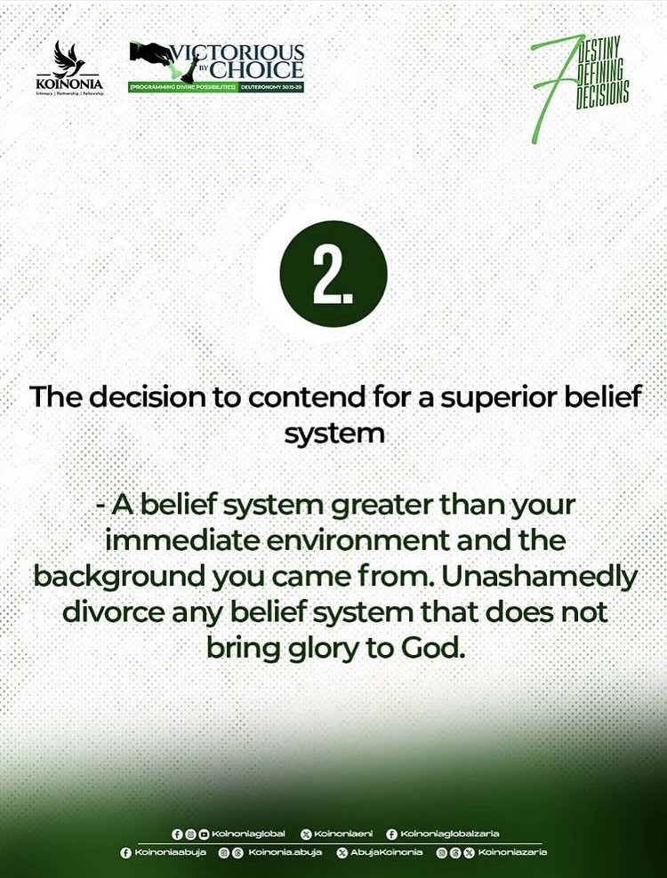 The 2nd destiny-defining decision