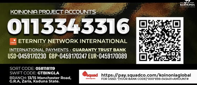 Ministry Account Details