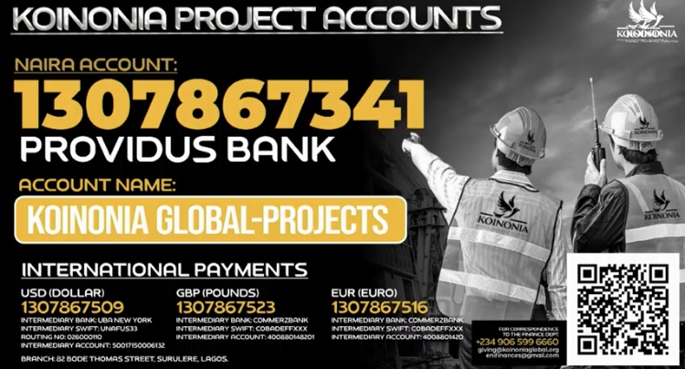 Ministry Account Details