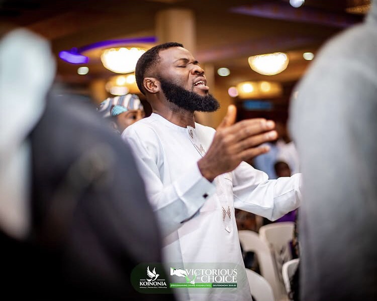 Man deep in worship