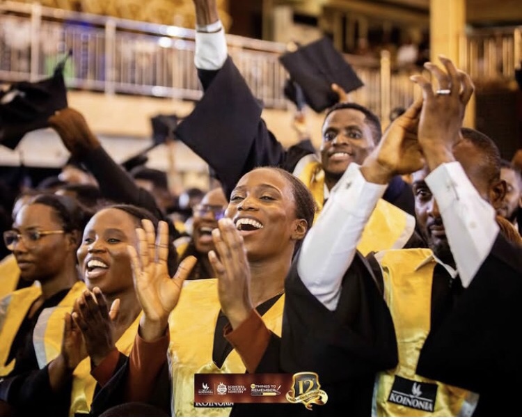 Students rejoicing