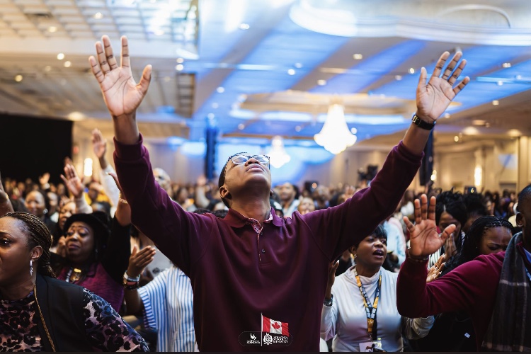 Worship with lifted hands