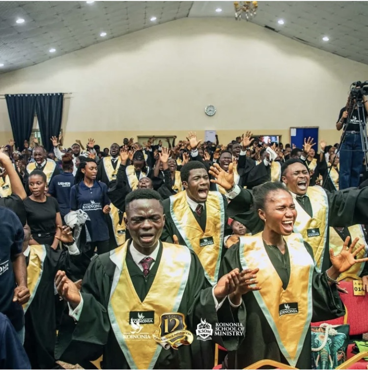 Students praying